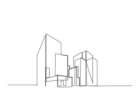 recommend clip art: Continuous one line drawing of architecture building. Modern house architecture single line vector illustration. Editable line vector.