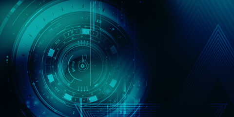 2d illustration Abstract futuristic electronic circuit technology background