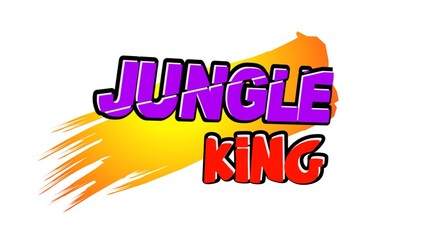 Jungle king 3d Text effects Victor illustration with white background 