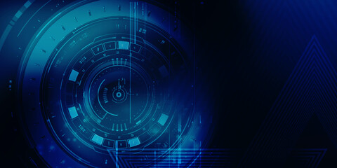 2d illustration Abstract futuristic electronic circuit technology background