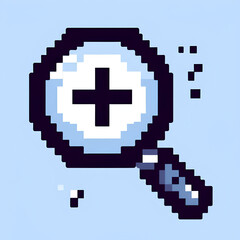 Pixel Art Search Icon Plus