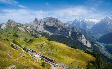 Schynige Platte terminus railway station in Switzerland