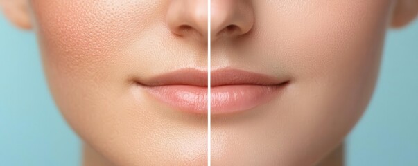 A beforeandafter comparison of clear and acneprone skin, showcasing the results of consistent skincare routines