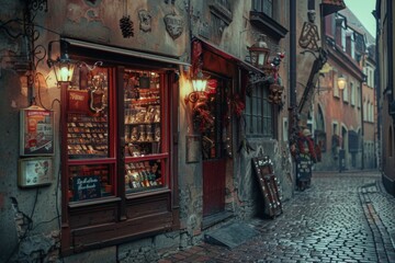 Obraz premium Shop of the main city street