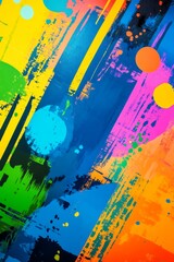 Obraz premium Youth background, vibrant, colors, blue, green, orange with patterns, lines, modeling, to create a youthful, energetic, hopeful atmosphere, highlighting, new life, vitality, passion, color, colorful, 