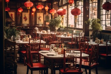 Interior of a Chinese restaurant