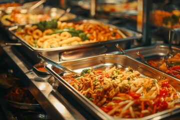 Close up of a buffet