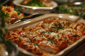 Close up of a buffet