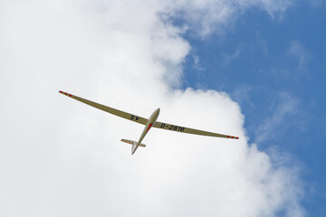 gliding plane in the sky