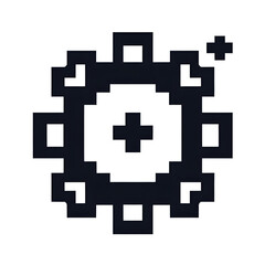 Obraz premium Pixel Art Gear Icon Settings