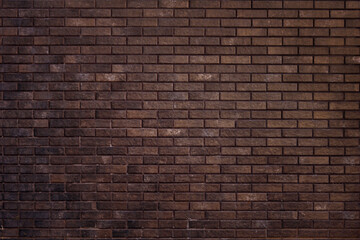 Brown brick wall background, dark brown backdrop