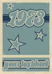 1970s Backgound, Vector Template for Retro Party, Event. 70s Colors and Style 