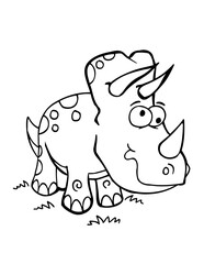 Cute Silly Dinosaur Vector Illustration Coloring Page Art