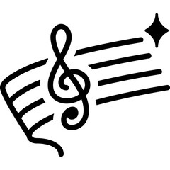 g-clef on chord solid icon