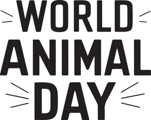 World Animal Day silhouette Vector illustration of wild animals t-shirt design logo