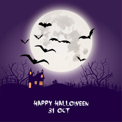 Happy Halloween! Spooky greeting card.