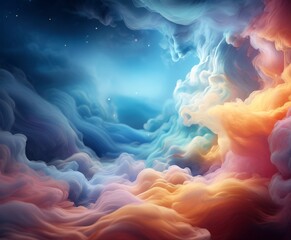 colorful cloud background with bright blue sky