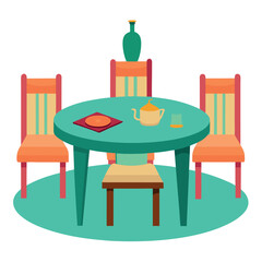 Obraz premium Dining Table Clip Art for Home and Interior Design