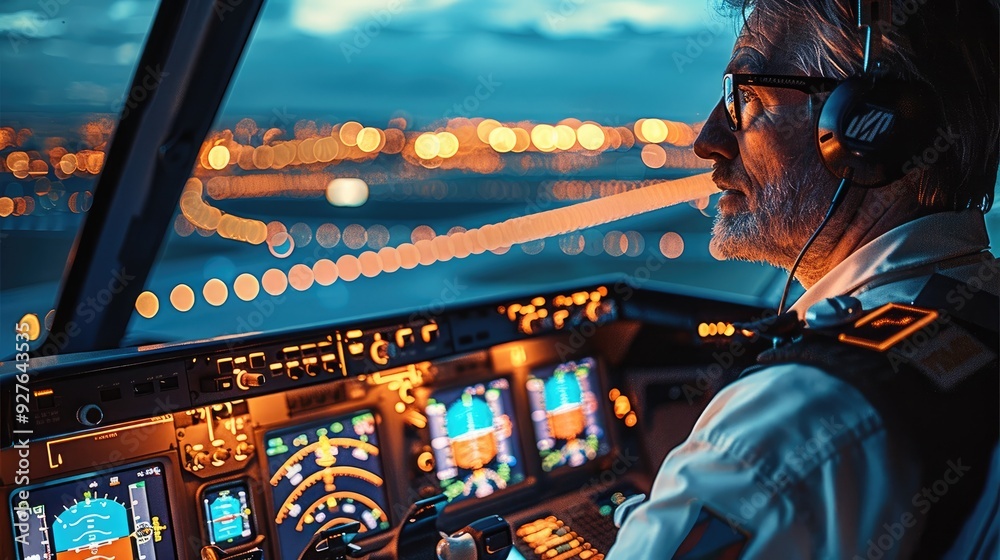 Poster air traffic controllers working together to help planes take off. generative ai.