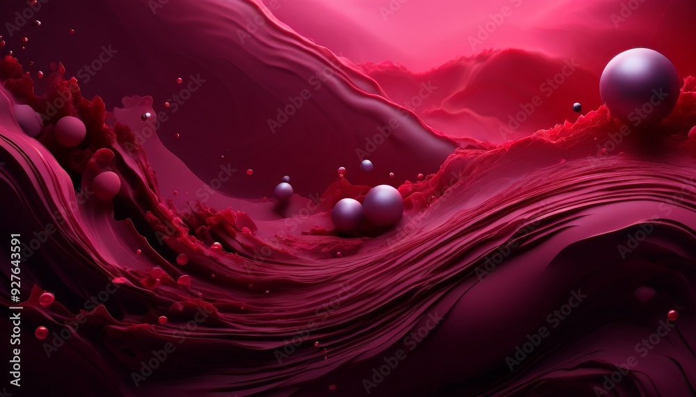 Poster red and black abstract background with lot bubbles