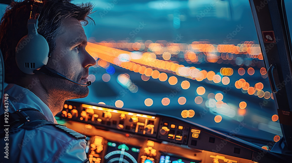 Poster air traffic controllers working together to help planes take off. generative ai.