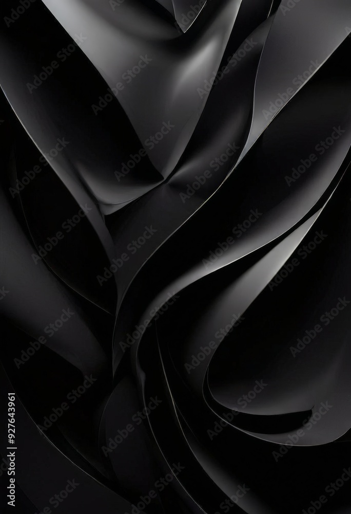 Poster black abstract background with wavy lines