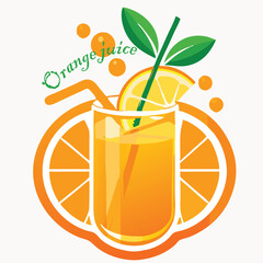 Orange fruit Juice vector logo