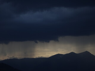 clouds over the mountains