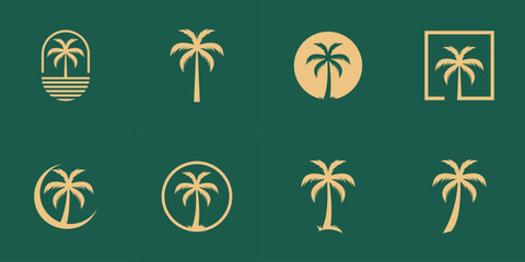 Top set creative palm logo design with modern concept . premium vector