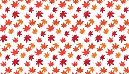 秋の紅葉の背景透過シームレスパターン/赤
