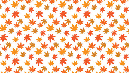 秋の紅葉の背景透過シームレスパターン/朱色