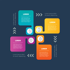 Colorful Puzzle Infographic: Unlock Your Data's Potential! Transform complex info into eye-catching visuals. Perfect for presentations, reports, websites. Make your ideas pop with this modern design.