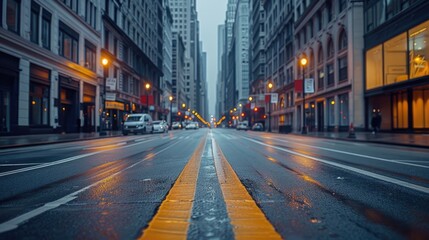 Fototapeta premium Empty city street. Generative AI.