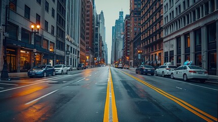 Fototapeta premium Empty city street. Generative AI.