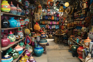 Embrace the cultural fusion found in a diverse market. Ai generated