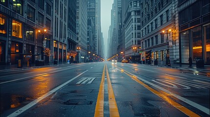 Obraz premium Empty city street. Generative AI.