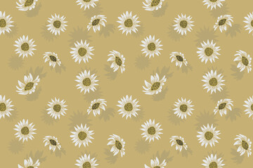 white floral seamless pattern