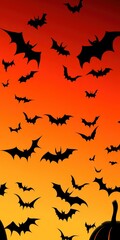 Halloween pumpkins and bats pattern for festive autumn celebration