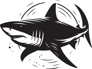Big Shark Silhouette isolated on white background Minimalist shark vector shape