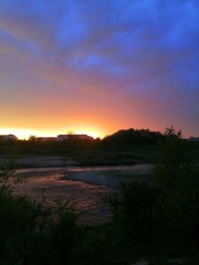sunset over the river
