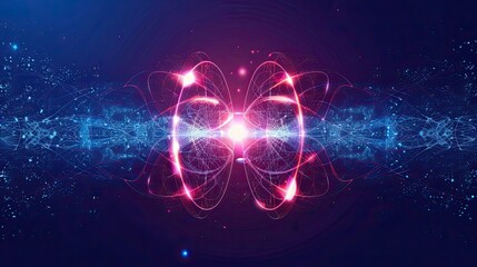 Obraz premium abstract background with two lights particles illustration