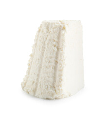 Tasty ricotta (cream cheese) isolated on white