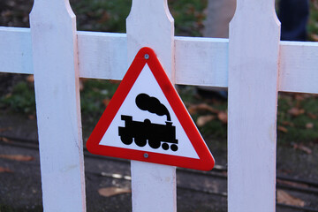 A Warning Sign for Steam Train Railway Engines.