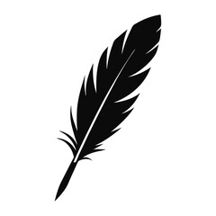 Fototapeta premium A beautiful Feather icon. Black silhouette 