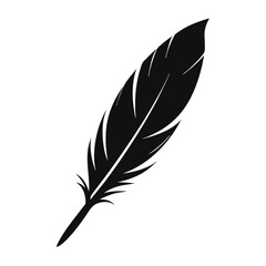 Fototapeta premium A beautiful Feather icon. Black silhouette 