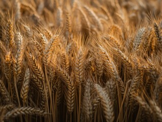 Wheat field during golden hour in rural countryside