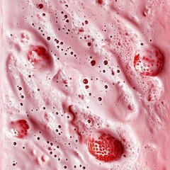 Strawberry ice cream with smooth texture and strawberry pieces