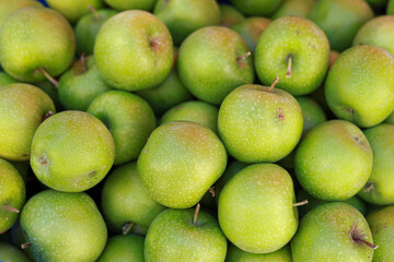 juicy fresh apples on bazar