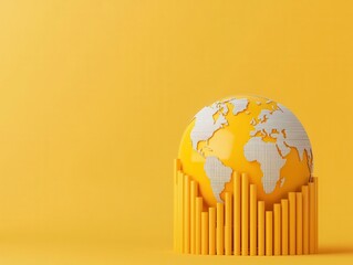 Economic prosperity, rising trends, global market expansion, 3D illustration