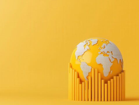 Economic prosperity, rising trends, global market expansion, 3D illustration